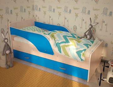 Детская кровать Максимка, корпус Млечный дуб, фасад Синий в Нарьян-Маре