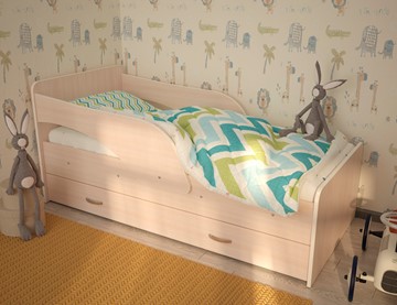 Детская кровать с бортиками Максимка, цвет Млечный дуб в Нарьян-Маре