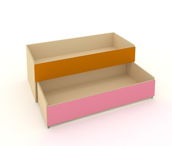 Кровать для детей 2-х уровневая КД-2, Беж + Оранжевый + Розовый в Нарьян-Маре