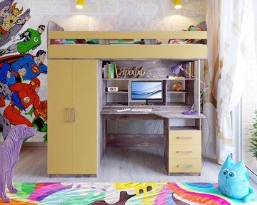 Детская кровать-шкаф Аракс, каркас Бетон, фасад Зира в Нарьян-Маре