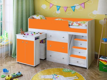 Детская кровать-шкаф Малыш 1600, корпус Винтерберг, фасад Оранжевый в Нарьян-Маре