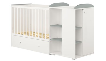 Детская кровать с комодом POLINI Kids Ameli 800 Белый / Серый, серия AMELI в Нарьян-Маре
