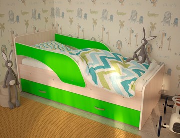 Детская кровать Максимка, корпус Млечный дуб, фасад Салатовый в Нарьян-Маре