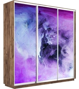 Шкаф трехдверный Экспресс 2400х600х2200, Фиолетовый дым/дуб табачный в Нарьян-Маре