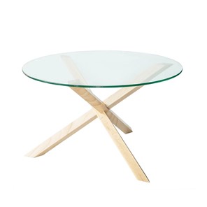 Стеклянный столик в зал Оникс-3, Натуральный массив/Прозрачное стекло в Нарьян-Маре