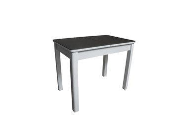 Стеклянный кухонный стол Айсберг-2СТ белое/черное/прямые массив в Нарьян-Маре