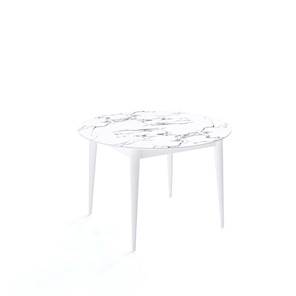 Кухонный круглый стол Kenner W1200 (Белый/Мрамор белый) в Нарьян-Маре