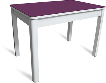 Маленький кухонный стол Айсберг-4 СТ белое/фиолетовое/массив в Нарьян-Маре