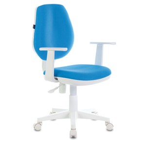 Кресло компьютерное Brabix Fancy MG-201W (с подлокотниками, пластик белый, голубое) 532411 в Нарьян-Маре