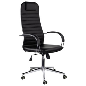 Кресло Brabix Premium Pilot EX-610 CH (хром, кожзам, черное) 532418 в Нарьян-Маре