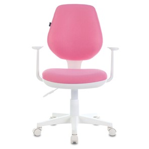 Кресло Brabix Fancy MG-201W (с подлокотниками, пластик белый, розовое) 532409 в Нарьян-Маре