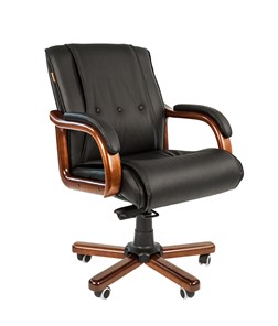 Кресло офисное CHAIRMAN 653M кожа черная в Нарьян-Маре