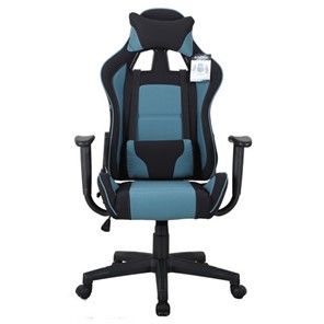 Офисное кресло Brabix GT Racer GM-100 (две подушки, ткань, черное/голубое) 531818 в Нарьян-Маре