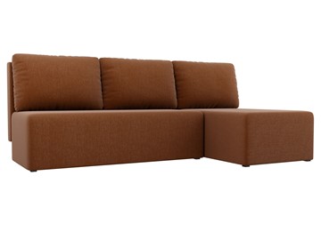 Угловой диван с оттоманкой Поло, Коричневый (рогожка) в Нарьян-Маре