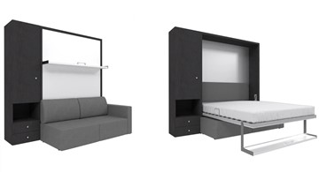 Кровать-трансформер Кровать-трансформер Smart (ШЛ+КД 1400), шкаф левый, правый подлокотник в Нарьян-Маре