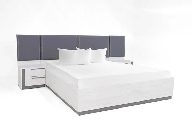 Двуспальная кровать с подъемным механизмом Винтер-16, винтерберг/темно-серый/спейс графит в Нарьян-Маре - изображение 5