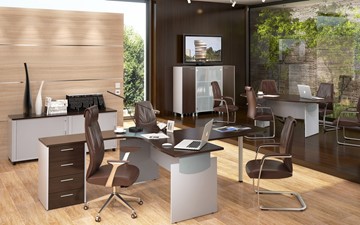 Офисная мебель OFFIX-NEW для двух сотрудников и руководителя в Нарьян-Маре