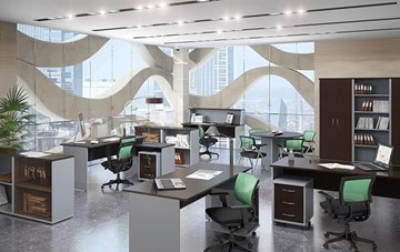 Офисный набор мебели IMAGO четыре рабочих места, стол для переговоров в Нарьян-Маре